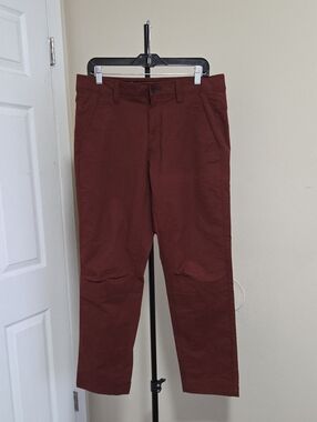 Eddie Bauer Cotton Blend  Men's Burnt Red Slim Chino Pants